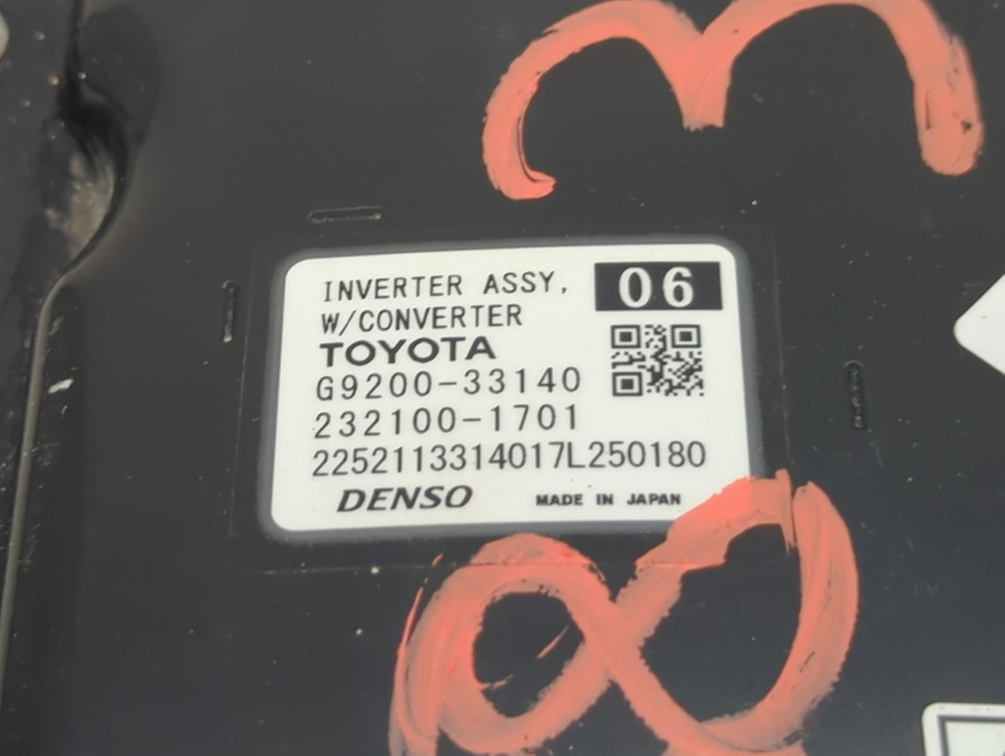 2018-2022 Toyota Camry Hybrid DC Synergy Drive Power Inverter P/N:232100-1701 G9200-33140 Fits Fits 2018 2019 2020 2021 2022