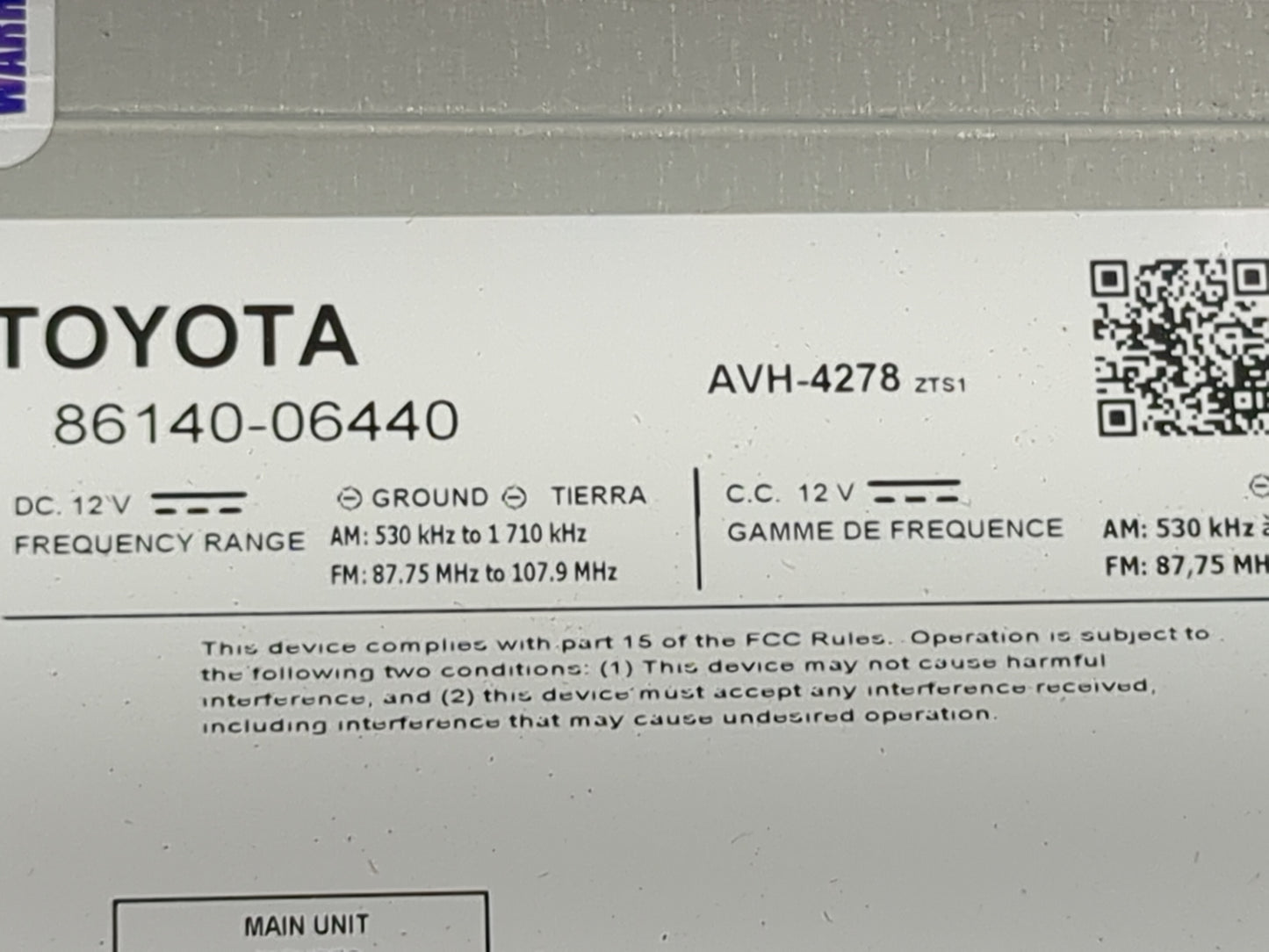 2018 Toyota Camry Information Display Screen 1494708 - Oemusedautoparts1.com