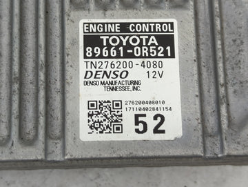 2016-2018 Toyota Rav4 PCM Engine Control Computer ECU ECM PCU OEM P/N:89661-0R521 TN276200-4080 Fits Fits 2016 2017 2018 OEM Used Auto Parts