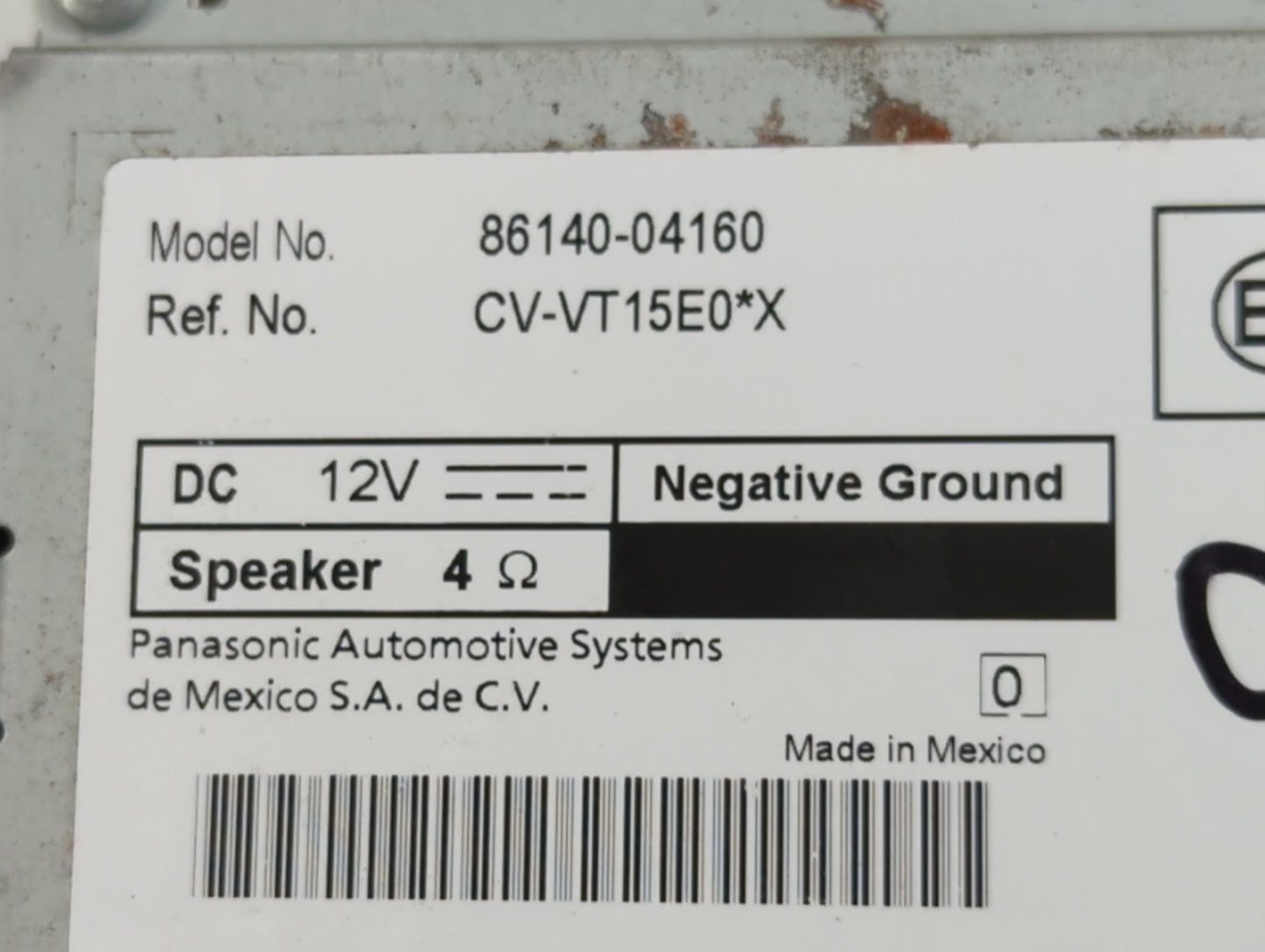 2016-2018 Toyota Tacoma Radio AM FM Cd Player Receiver Replacement P/N:86140-04160 Fits Fits 2016 2017 2018 OEM Used Auto Pa