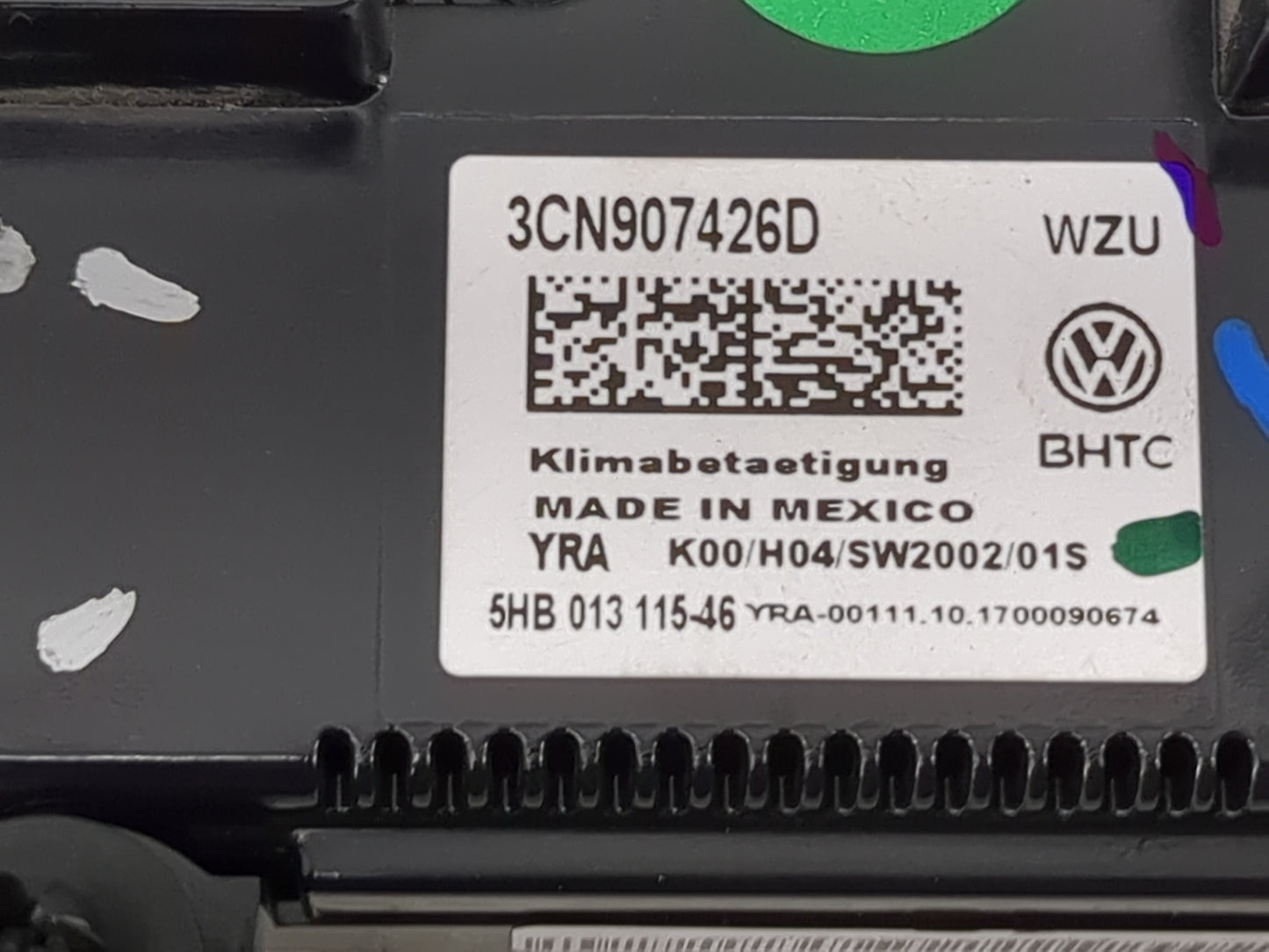 2018 Volkswagen Atlas Climate Control Module Temperature AC/Heater Replacement P/N:3CN907426D 5HB 013 115-46 Fits OEM Used A