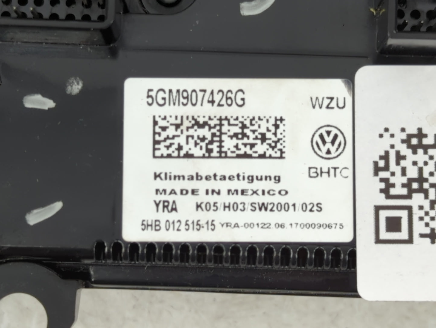 2018-2019 Volkswagen Golf Climate Control Module Temperature AC/Heater Replacement P/N:5GM907426G Fits Fits 2018 2019 OEM Us