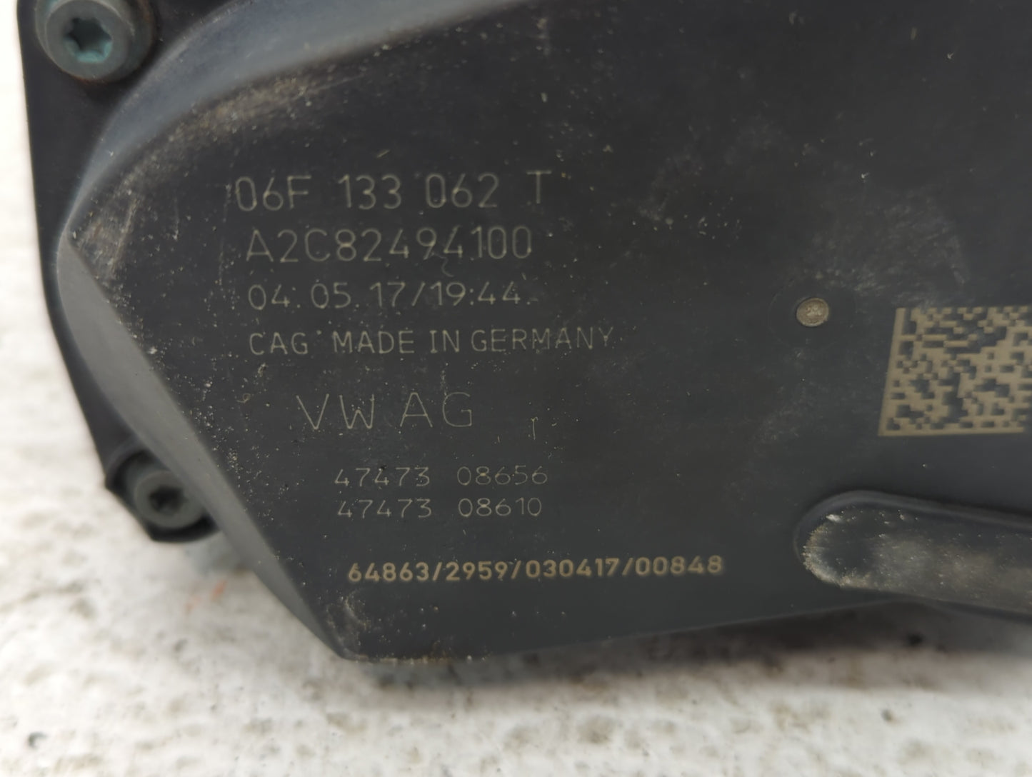 2006-2019 Volkswagen Gti Throttle Body P/N:06F 133 062 T Fits OEM Used Auto Parts - Oemusedautoparts1.com