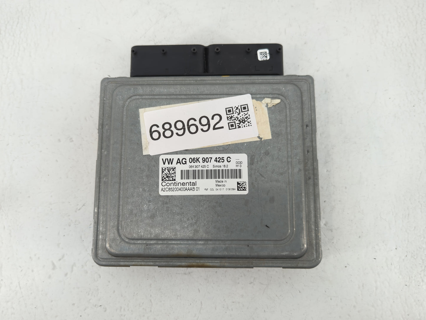 2018 Volkswagen Jetta PCM Engine Control Computer ECU ECM PCU OEM P/N:06K 907 425 C Fits OEM Used Auto Parts - Oemusedautopa