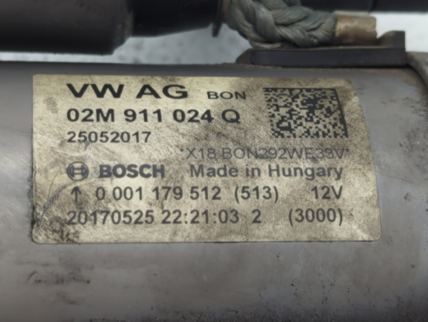 2018-2022 Volkswagen Tiguan Car Starter Motor Solenoid OEM P/N:02M 911 024 Q Fits Fits 2018 2019 2020 2021 2022 OEM Used Aut