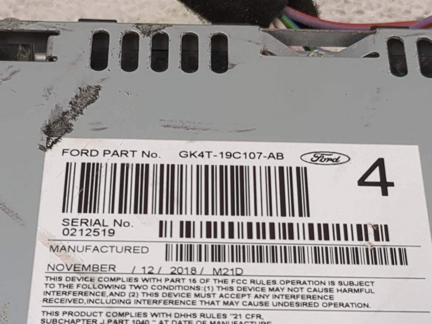2019 Transit-250 Radio AM FM Cd Player Receiver Replacement Fits Fits 2017 2018 OEM Used Auto Parts - Oemusedautoparts1.com