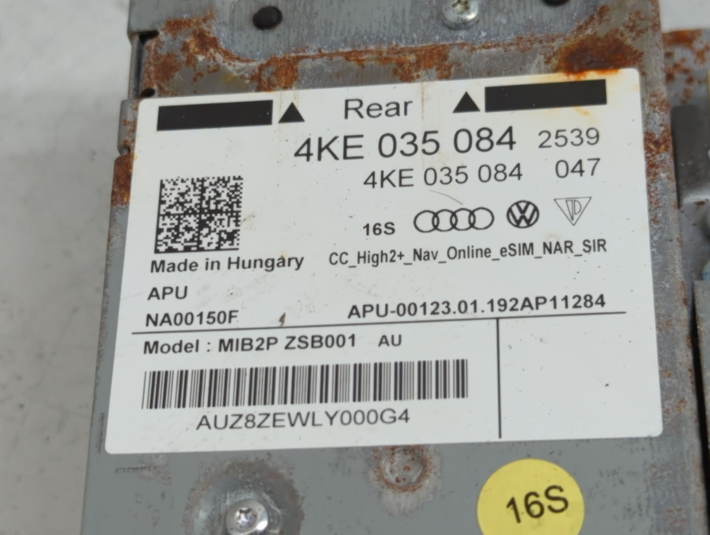 2019 Audi E-Tron Quattro Radio AM FM Cd Player Receiver Replacement P/N:4KE 035 084 Fits OEM Used Auto Parts - Oemusedautopa