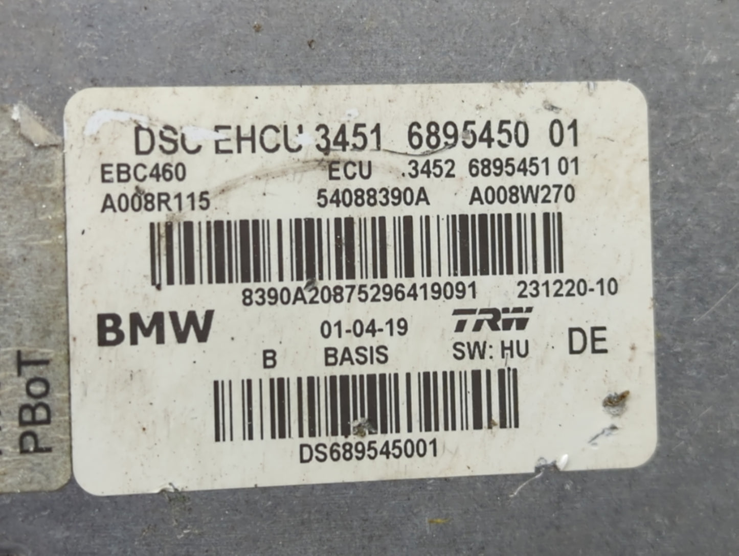 2018-2020 Bmw 530i ABS Pump Control Module Replacement P/N:54087971A 6892274 01 Fits Fits 2017 2018 2019 2020 2021 OEM Used