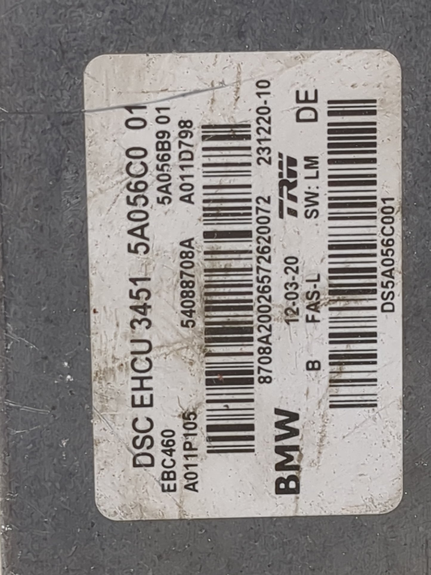 2018-2020 Bmw 530i ABS Pump Control Module Replacement P/N:34516895450 34526895451, 54088212A Fits Fits 2017 2018 2019 2020