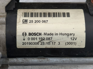 2014-2021 Buick Encore Car Starter Motor Solenoid OEM P/N:0 001 192 087 GM 25 200 067 Fits OEM Used Auto Parts