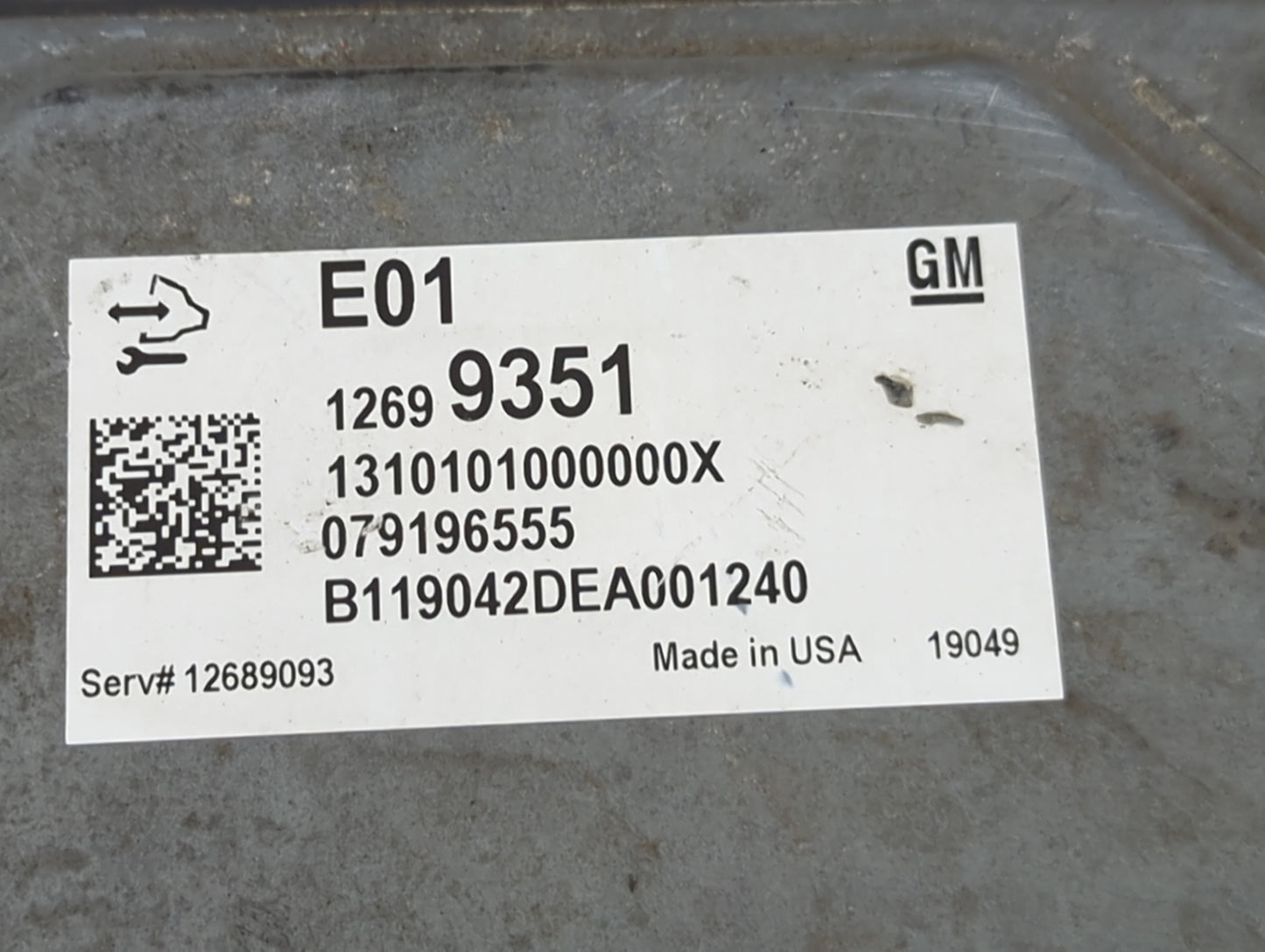 2019-2020 Chevrolet Silverado 1500 PCM Engine Control Computer ECU ECM PCU OEM P/N:12699351 12689093 Fits Fits 2019 2020 OEM