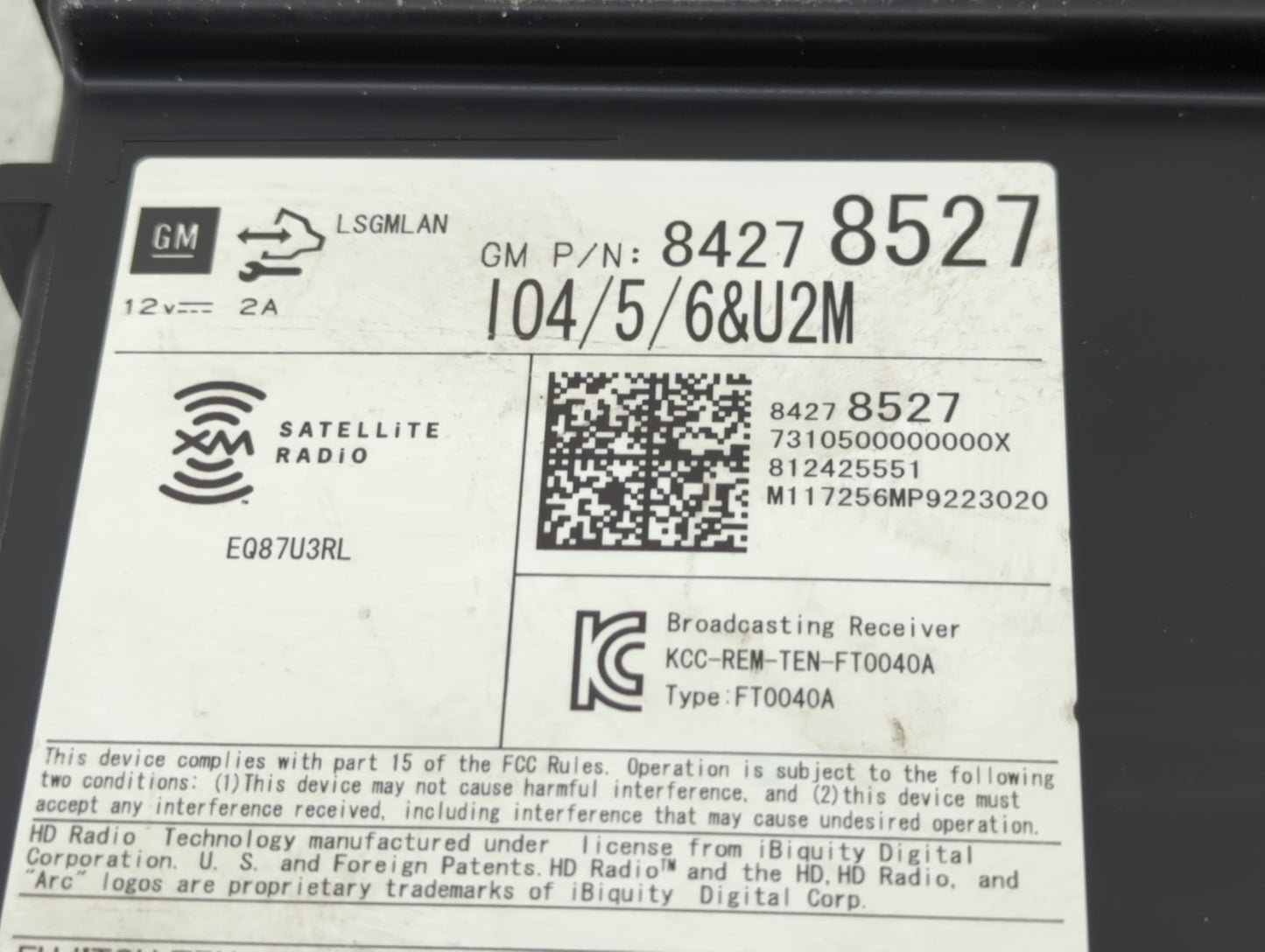 2016-2018 Chevrolet Silverado 2500 Radio AM FM Cd Player Receiver Replacement P/N:84278527 42645338 Fits OEM Used Auto Parts
