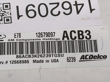 2017-2021 Chevrolet Trax PCM Engine Control Computer ECU ECM PCU OEM P/N:12679097 Fits Fits 2017 2018 2019 2020 2021 OEM Used Auto Parts