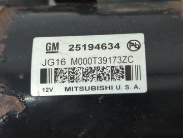 2013-2021 Chevrolet Trax Car Starter Motor Solenoid OEM P/N:M000T39173ZC 25194634 Fits OEM Used Auto Parts