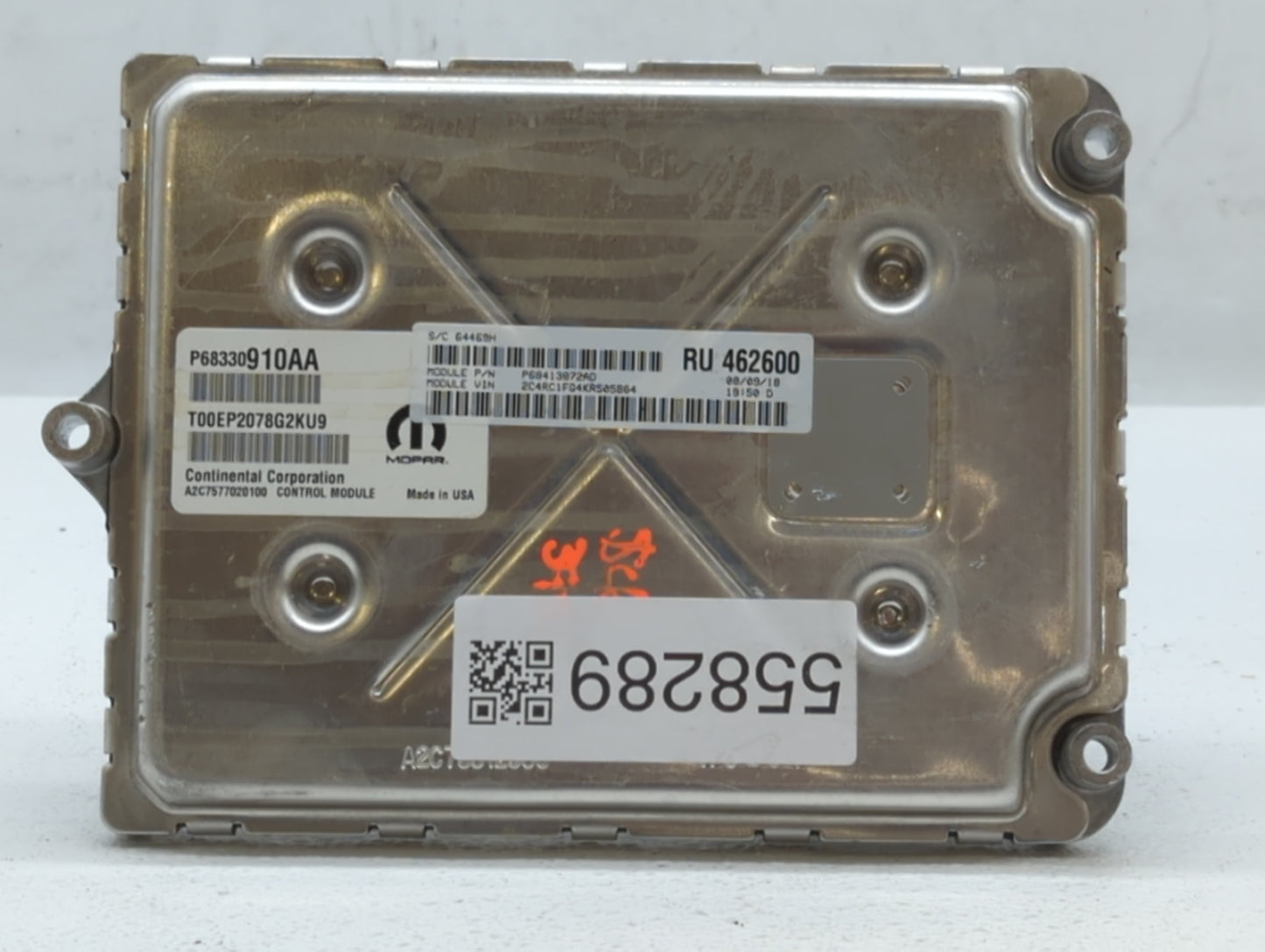 2018-2019 Chrysler Pacifica PCM Engine Control Computer ECU ECM PCU OEM P/N:P68330910AA Fits Fits 2018 2019 2020 OEM Used Au
