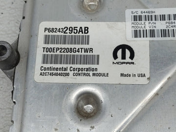 2019 Dodge Caravan PCM Engine Control Computer ECU ECM PCU OEM P/N:P68417190AA P68243295AB Fits Fits 2016 2017 2018 2020 OEM Used Auto Parts