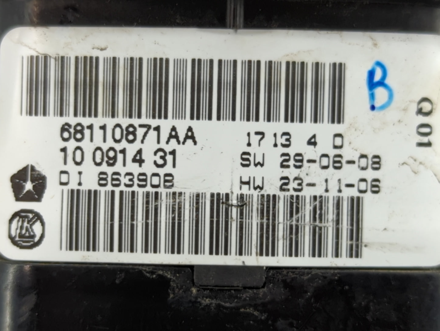 2019 Dodge Caravan Master Power Window Switch Replacement Driver Side Left P/N:68110871AA Fits Fits 2017 2018 2020 OEM Used