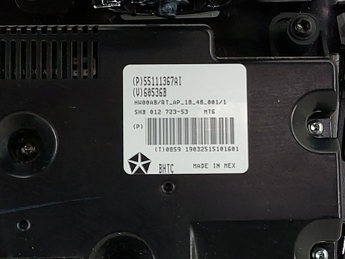 2019 Dodge Caravan Climate Control Module Temperature AC/Heater Replacement P/N:55111367AI 5HB 012 723-53 Fits OEM Used Auto