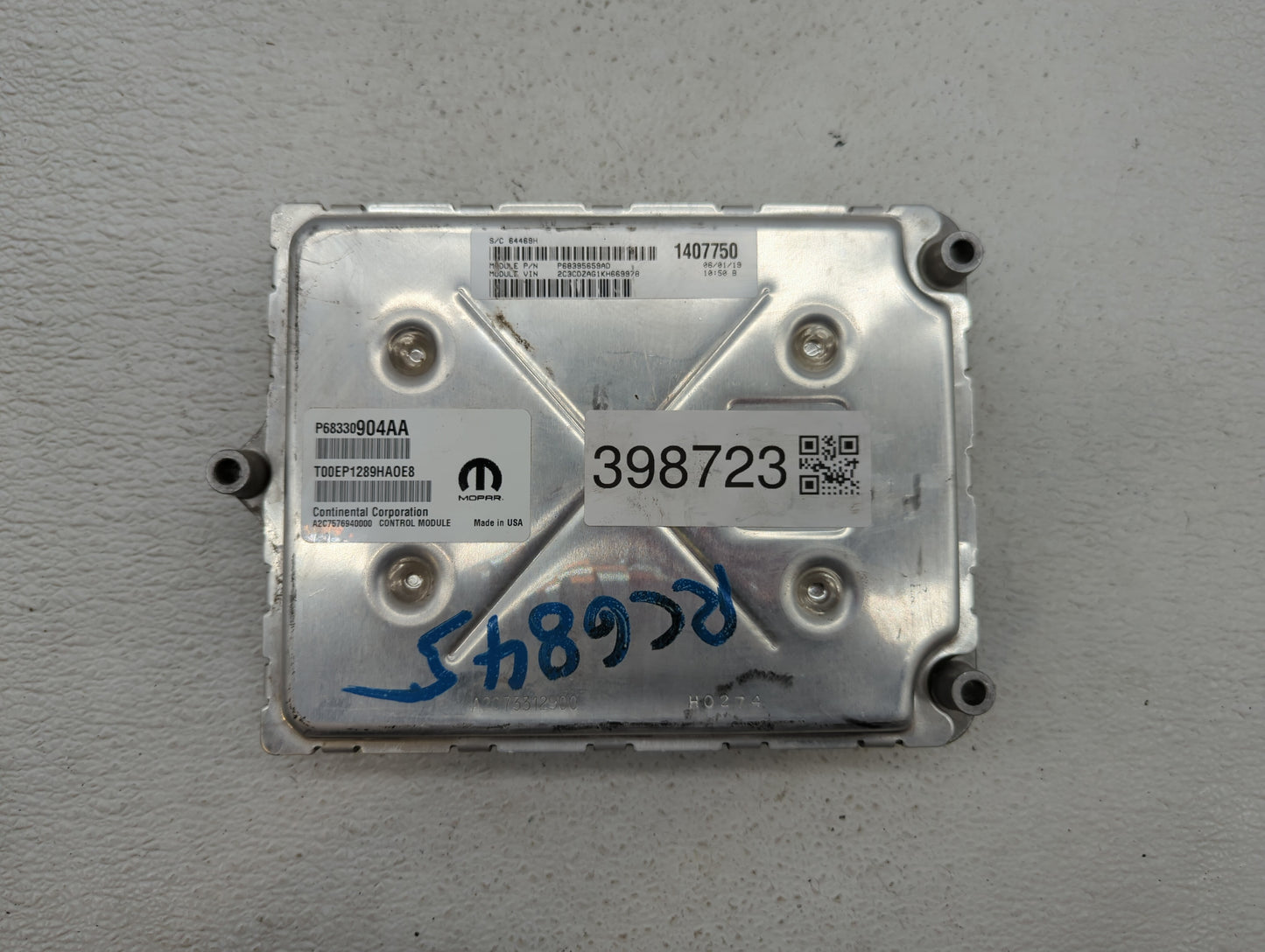 2018-2019 Dodge Challenger PCM Engine Control Computer ECU ECM PCU OEM P/N:P68330904AA P68395663AD Fits Fits 2018 2019 OEM U