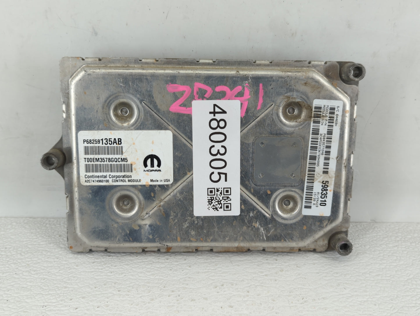2016-2019 Dodge Journey PCM Engine Control Computer ECU ECM PCU OEM P/N:P68259135AB P68259135AA Fits Fits 2016 2017 2018 201