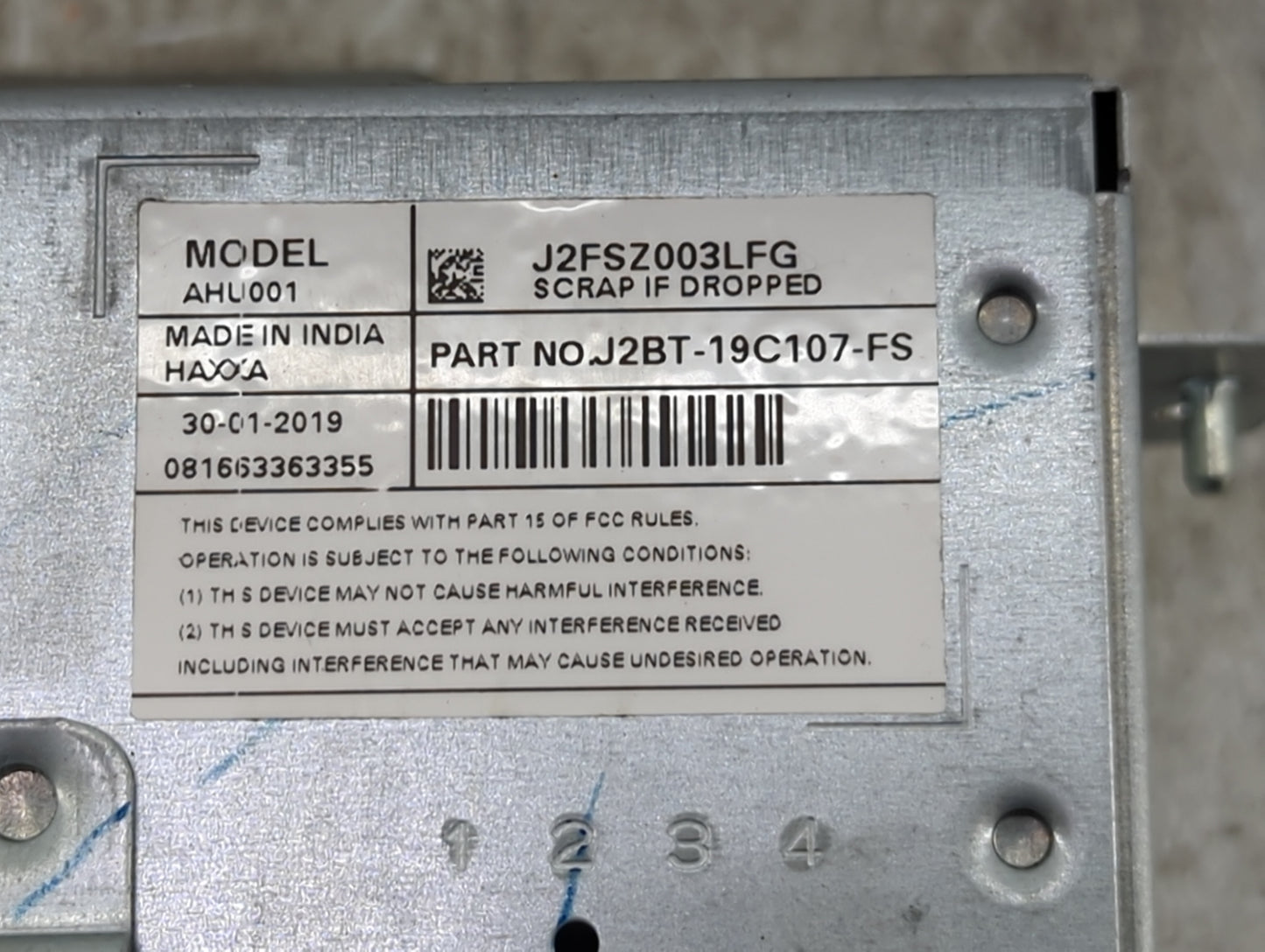 2018-2019 Ford Ecosport Radio AM FM Cd Player Receiver Replacement P/N:J2FSZ003LFG J2BT-19C107-FS Fits Fits 2018 2019 OEM Us
