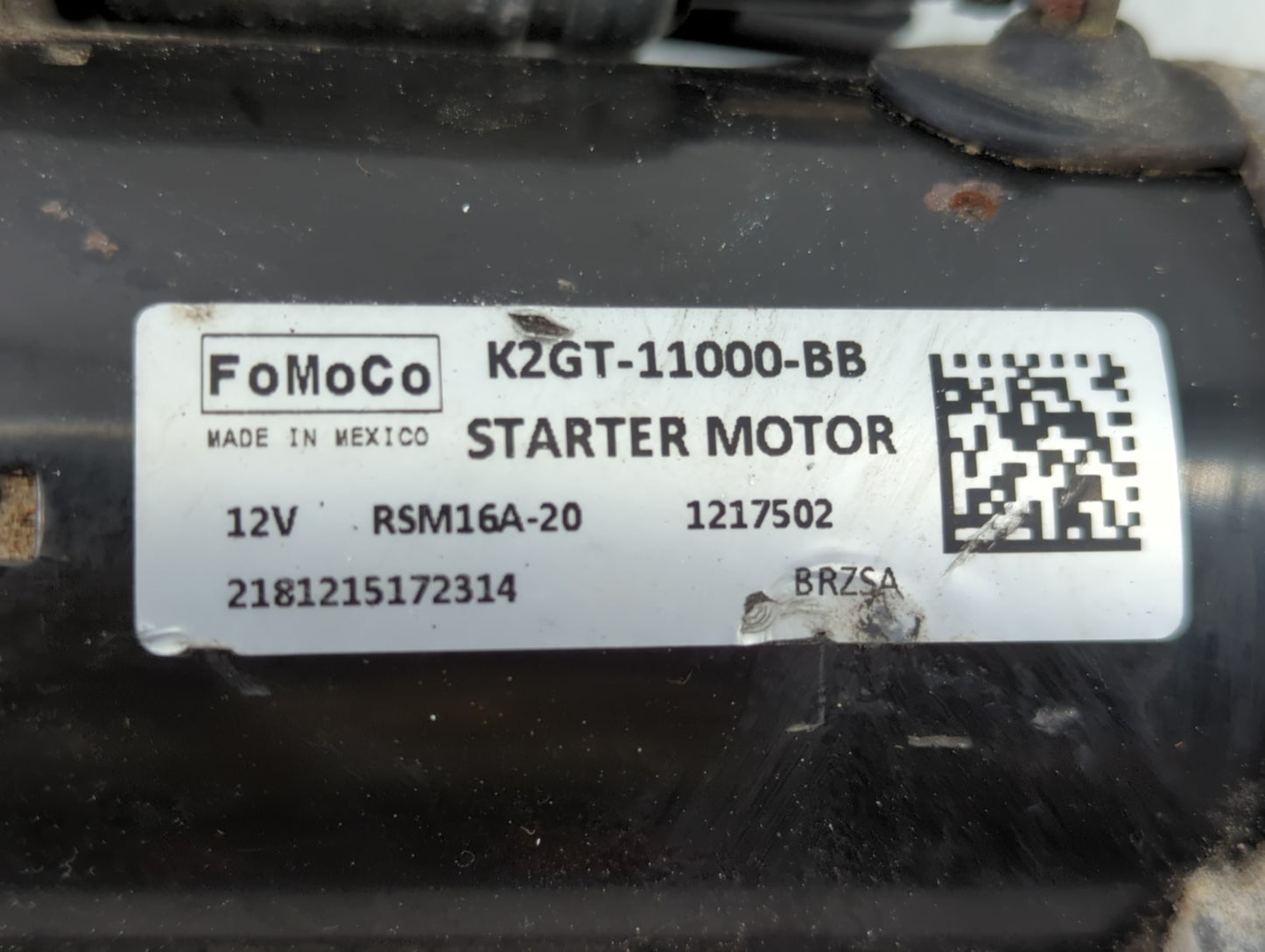 2019-2020 Ford Edge Car Starter Motor Solenoid OEM P/N:K2GT-11000-BB Fits Fits 2019 2020 2021 2022 OEM Used Auto Parts - Oem