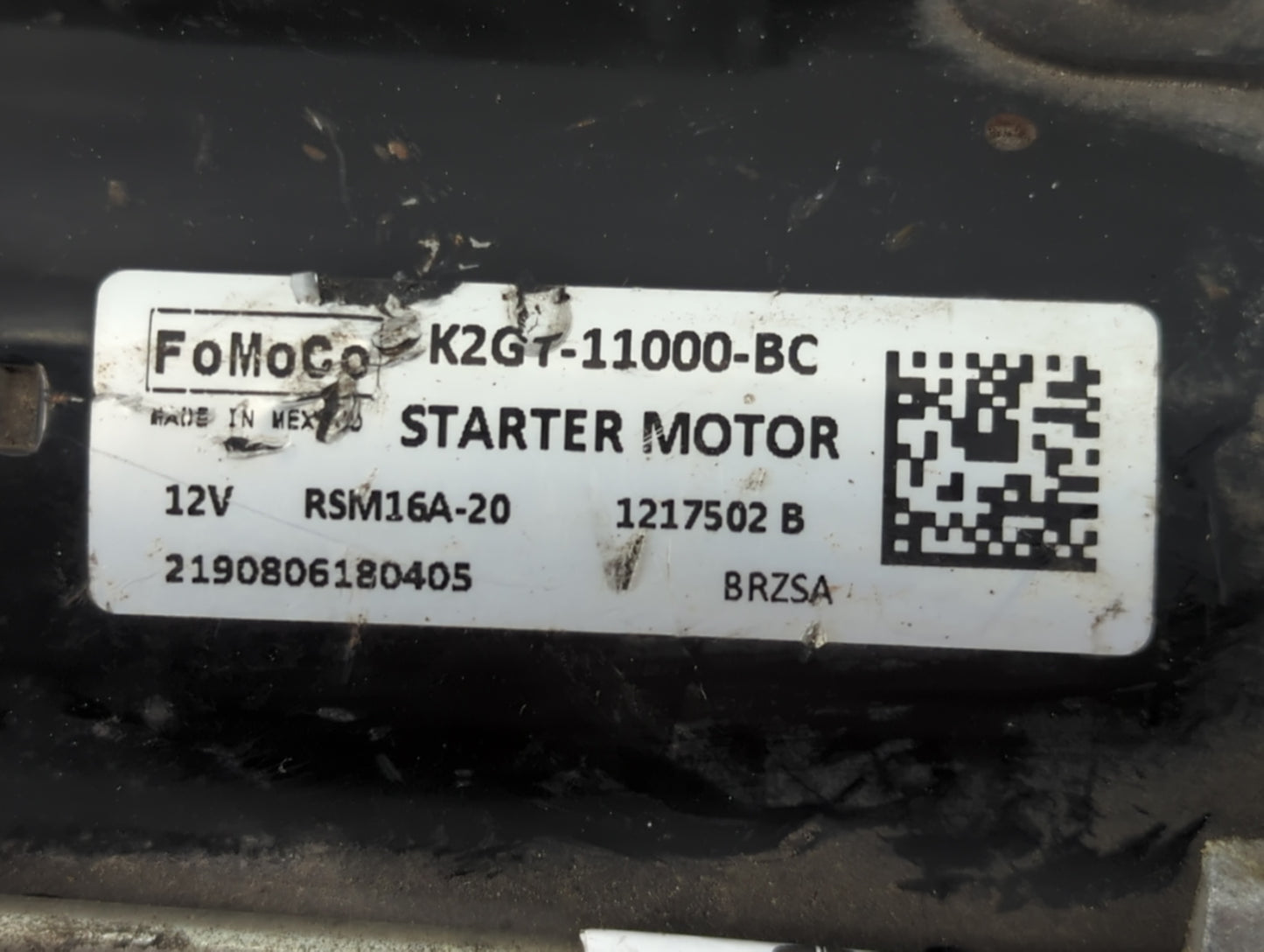 2019-2020 Ford Edge Car Starter Motor Solenoid OEM P/N:K2GT-11000-BC Fits Fits 2019 2020 2021 2022 OEM Used Auto Parts - Oem