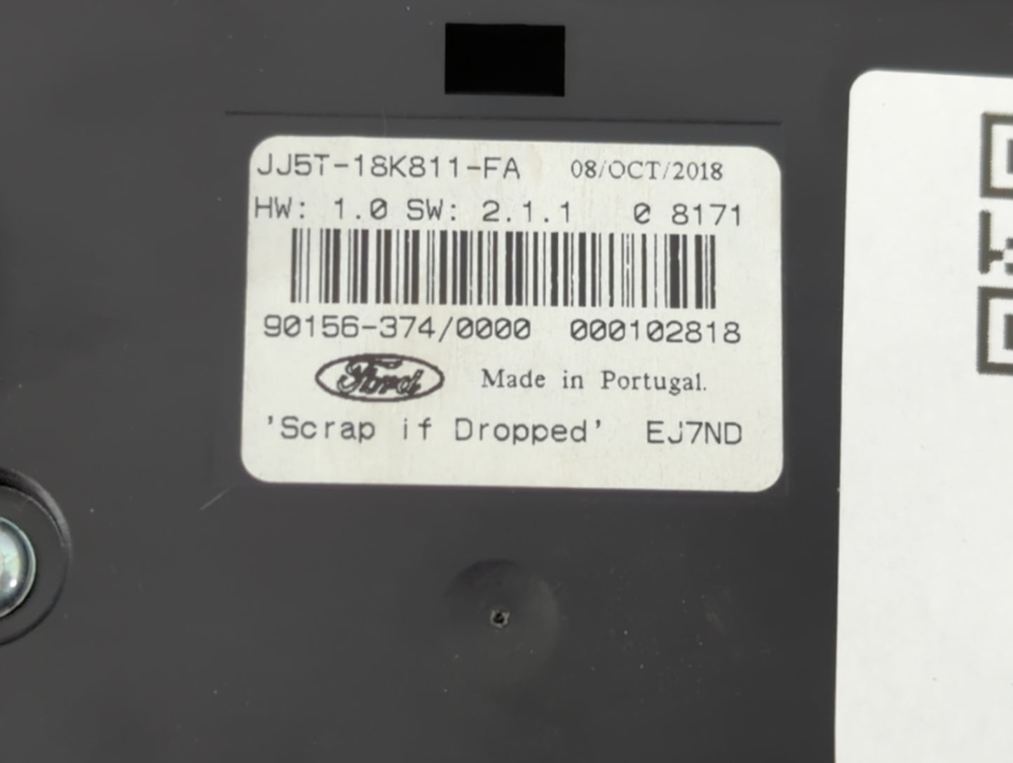 2017-2019 Ford Escape Radio AM FM Cd Player Receiver Replacement P/N:JJ5T-18K811-FA Fits Fits 2017 2018 2019 OEM Used Auto P