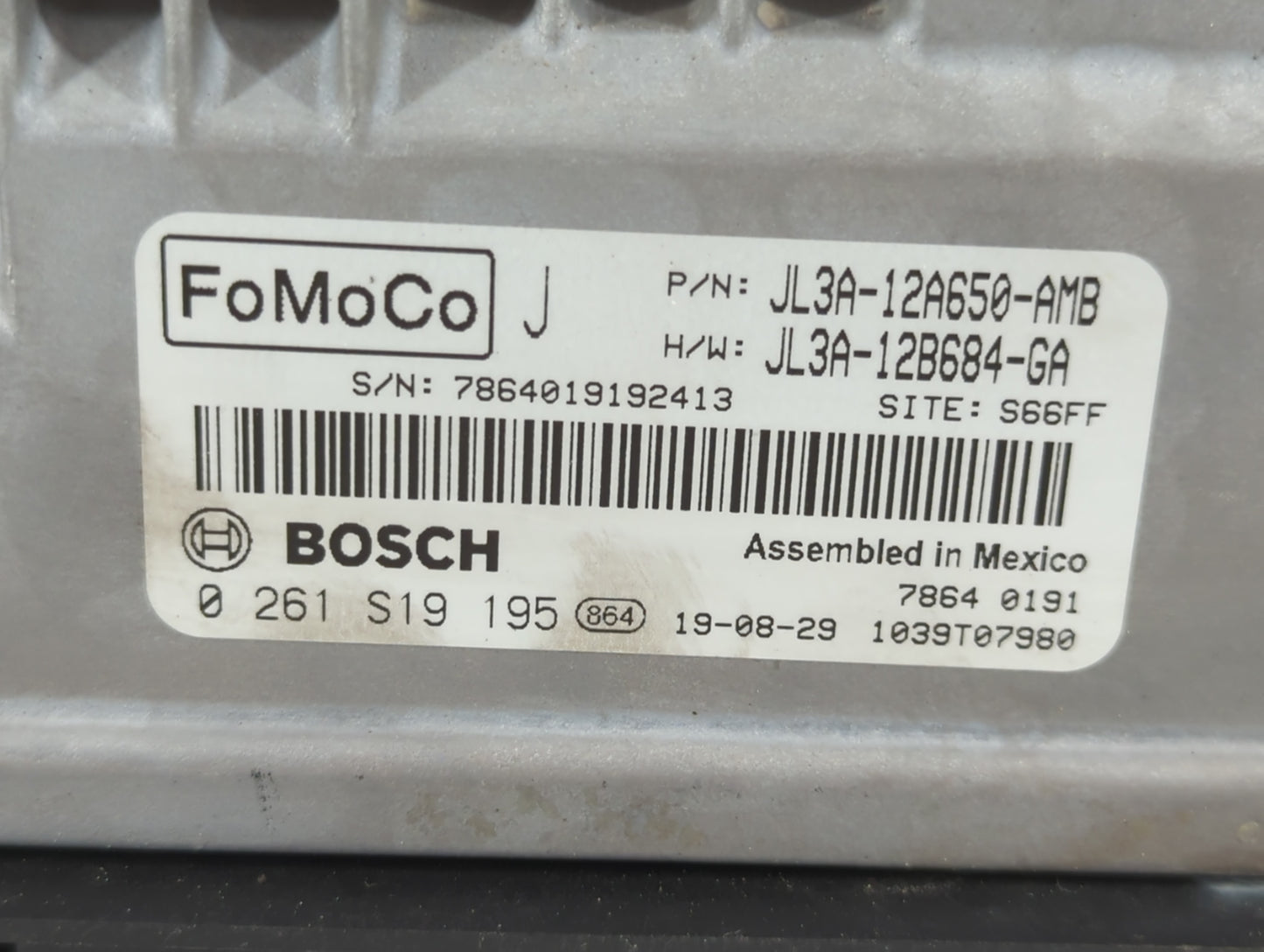 2019 Ford F-150 PCM Engine Control Computer ECU ECM PCU OEM P/N:JL3A-12A650-AMB Fits OEM Used Auto Parts - Oemusedautoparts1