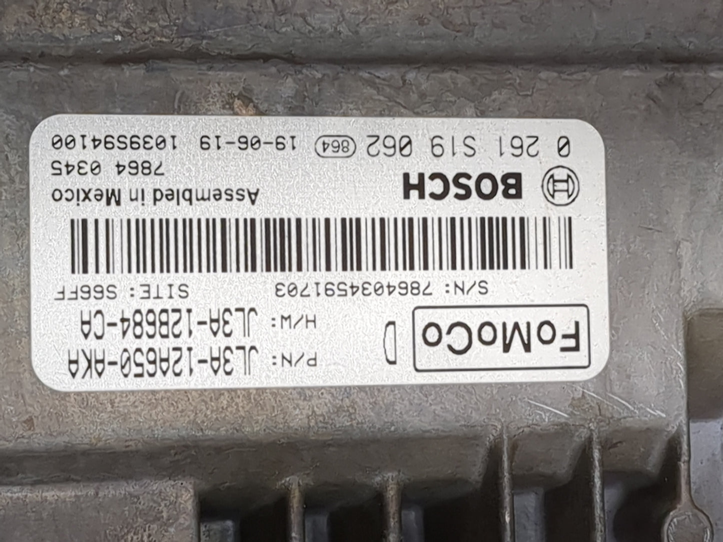 2018-2020 Ford F-150 PCM Engine Control Computer ECU ECM PCU OEM P/N:0 261 S19 062 JL3A-12B684-CA Fits Fits 2018 2019 2020 O