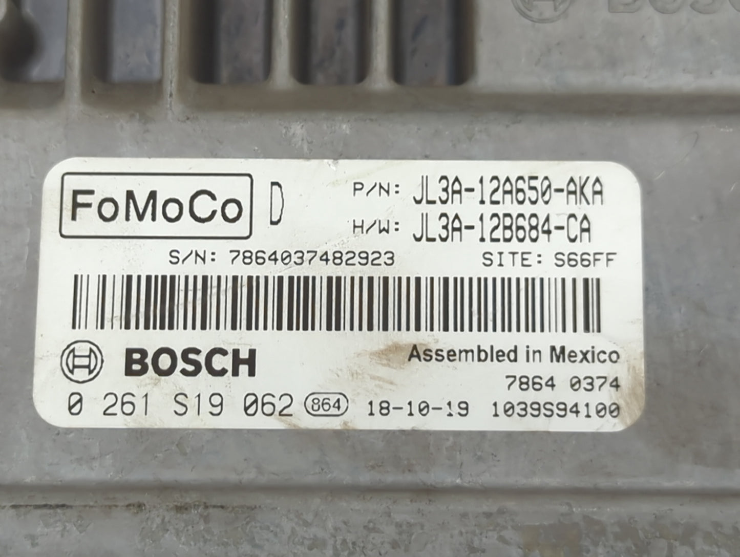 2019 Ford F150 PCM Engine Control Computer ECU ECM PCU OEM P/N:JL3A-12A650-AKA JL3A-12B684-CA, 0261S19062 Fits Fits 2018 202
