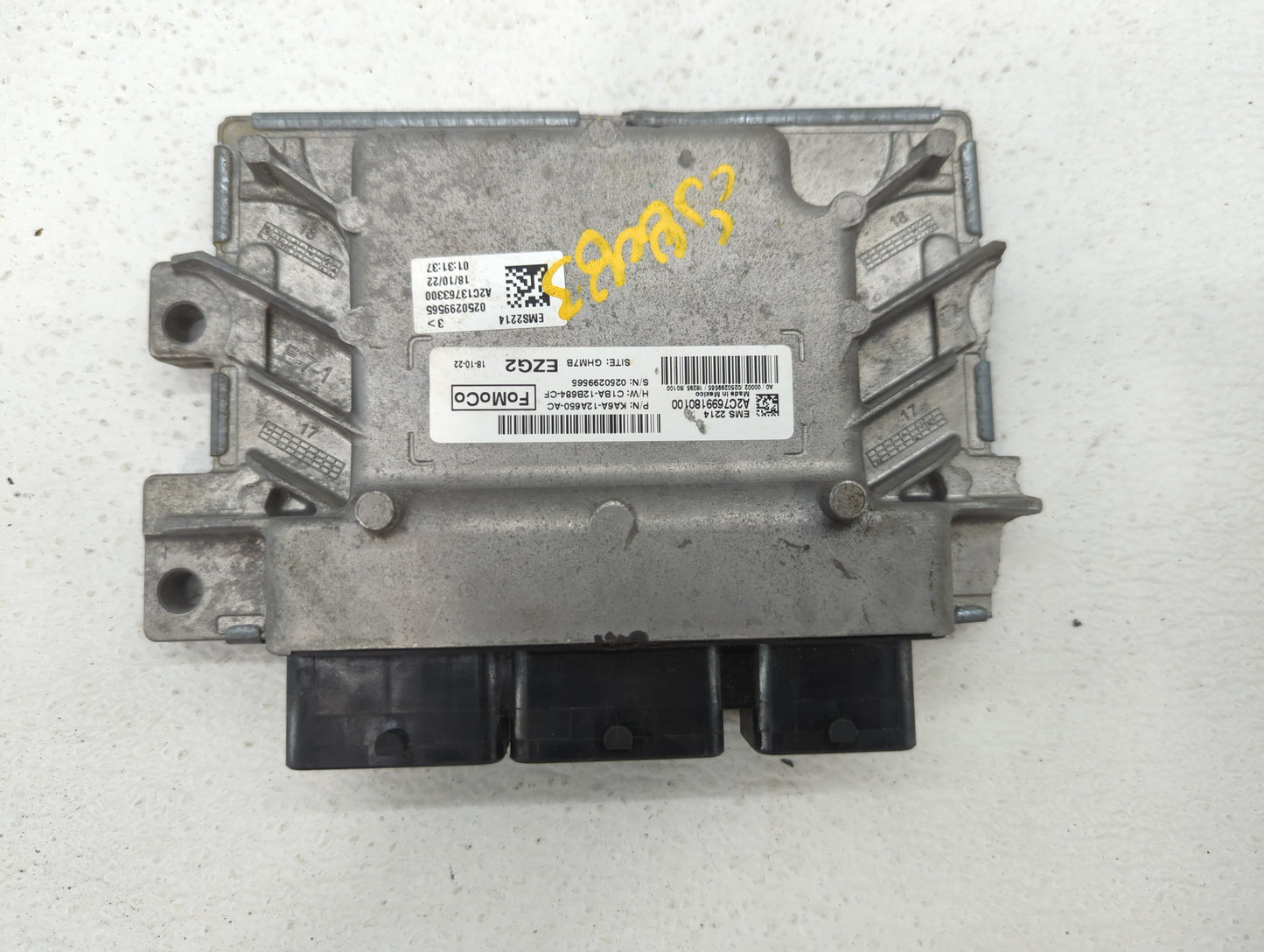 2019 Ford Fiesta PCM Engine Control Computer ECU ECM PCU OEM P/N:KA6A-12A650-BD KA6A-12A650-AC, KA6A-12A650-AD Fits OEM Used