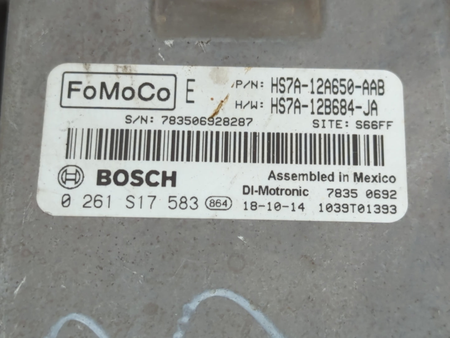 2017-2020 Ford Fusion PCM Engine Control Computer ECU ECM PCU OEM P/N:HS7A-12A650-AAB Fits Fits 2017 2018 2019 2020 OEM Used
