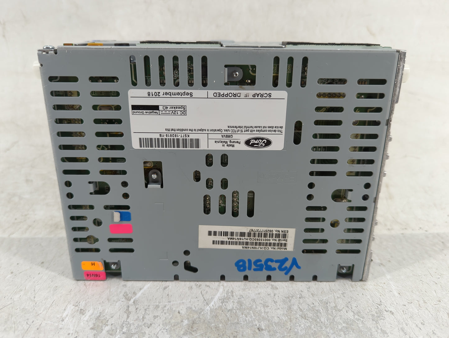2019-2020 Ford Fusion Radio AM FM Cd Player Receiver Replacement P/N:KS7T-18D818-YB Fits Fits 2019 2020 OEM Used Auto Parts