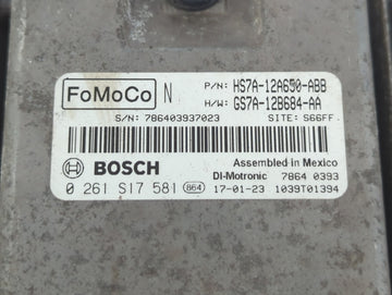 2017-2019 Ford Fusion PCM Engine Control Computer ECU ECM PCU OEM P/N:HS7A-12A650-ABB Fits Fits 2017 2018 2019 OEM Used Auto Parts