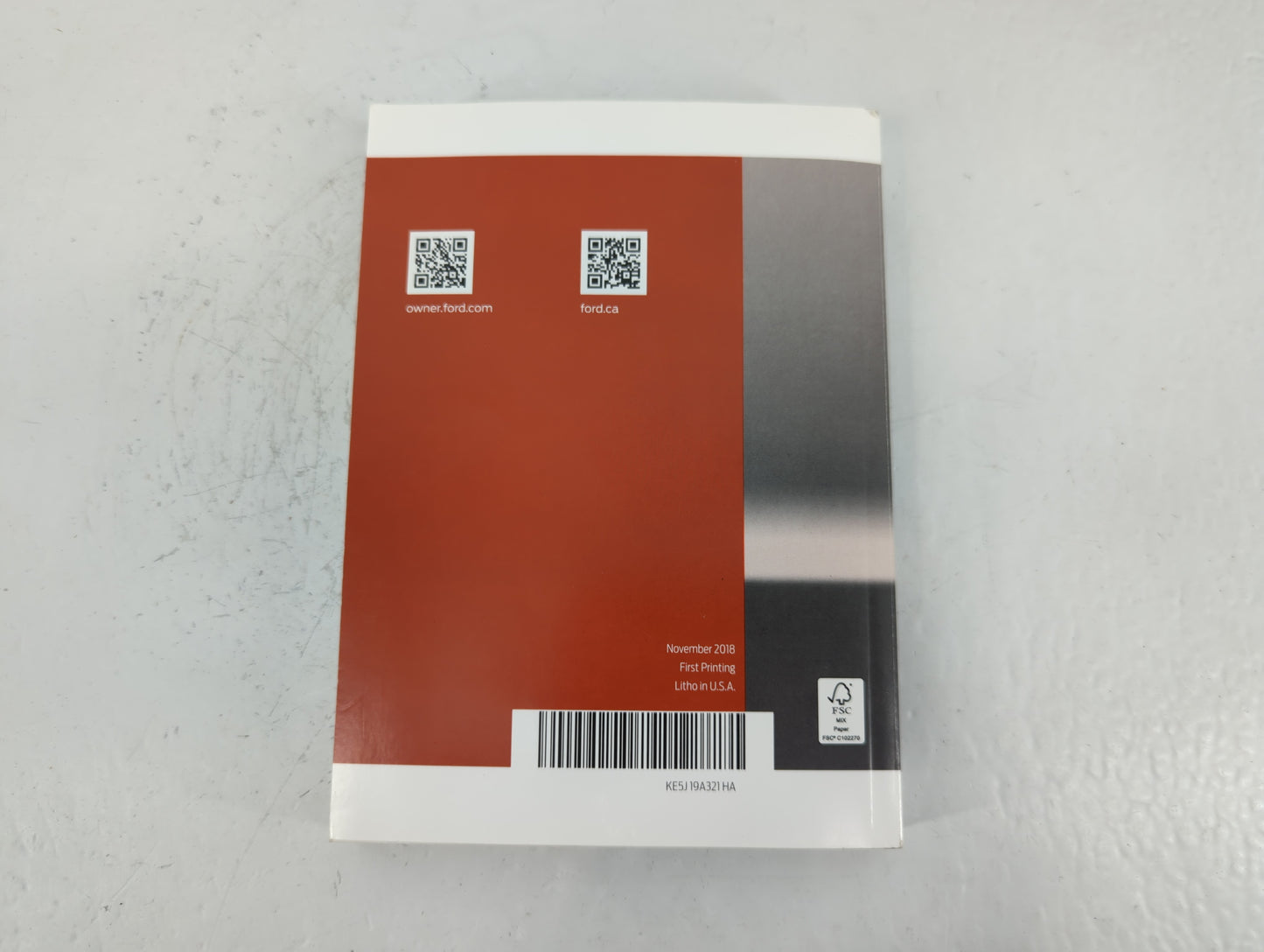 2019 Ford Fusion Owners Manual Book Guide P/N:KE5J 19A321 HA OEM Used Auto Parts - Oemusedautoparts1.com