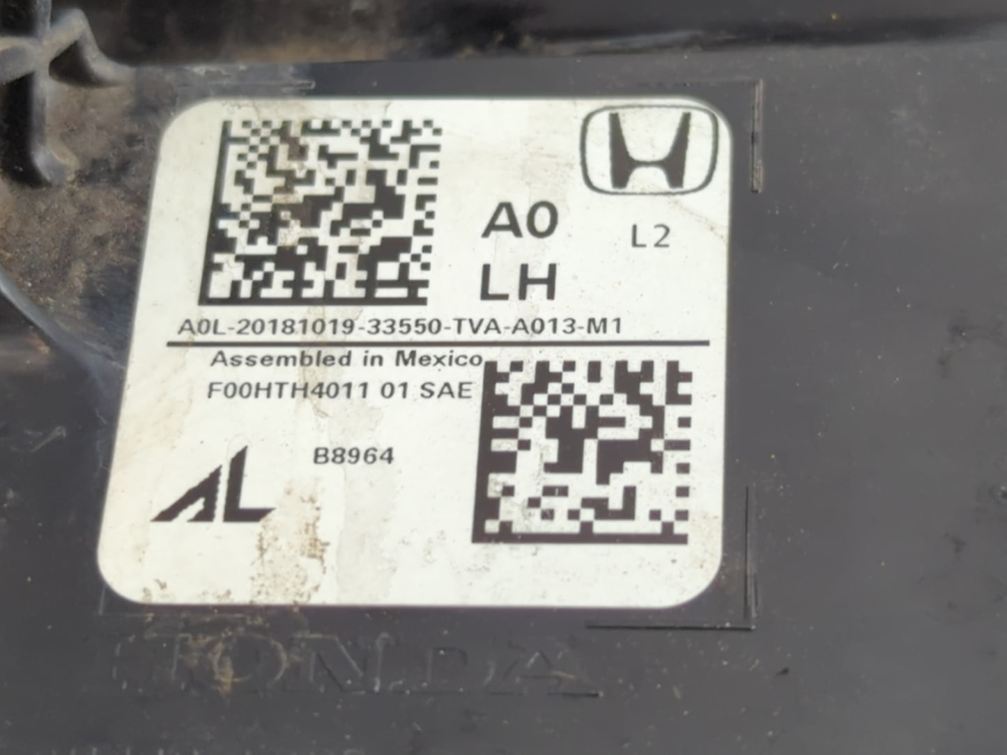 2018-2022 Honda Accord Tail Light Assembly Driver Left OEM Fits Fits 2018 2019 2020 2021 2022 OEM Used Auto Parts - Oemuseda