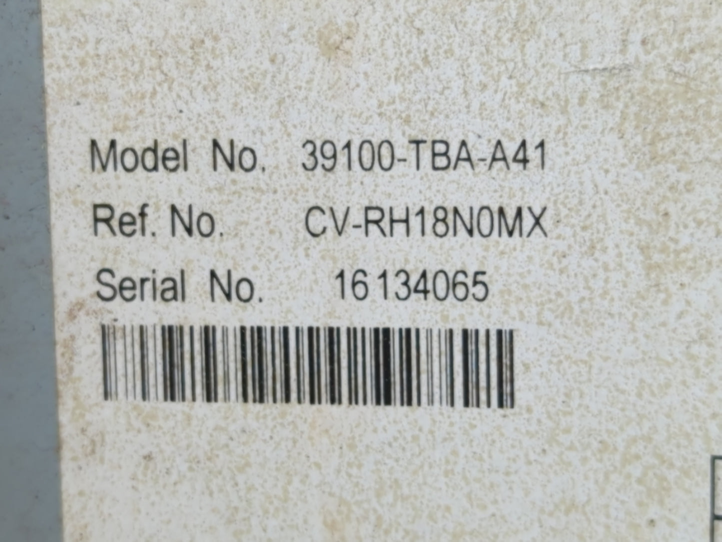 2019-2021 Honda Civic Radio AM FM Cd Player Receiver Replacement P/N:39100-TBA-A41 Fits Fits 2019 2020 2021 OEM Used Auto Pa