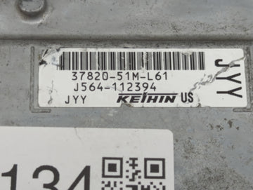 2019 Honda Hr-V PCM Engine Control Computer ECU ECM PCU OEM P/N:J564-112394 37820-51M-L61 Fits OEM Used Auto Parts