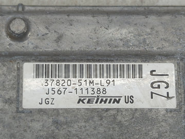 2019 Honda Hr-V PCM Engine Control Computer ECU ECM PCU OEM P/N:37820-51M-L91 J567-111388 Fits OEM Used Auto Parts