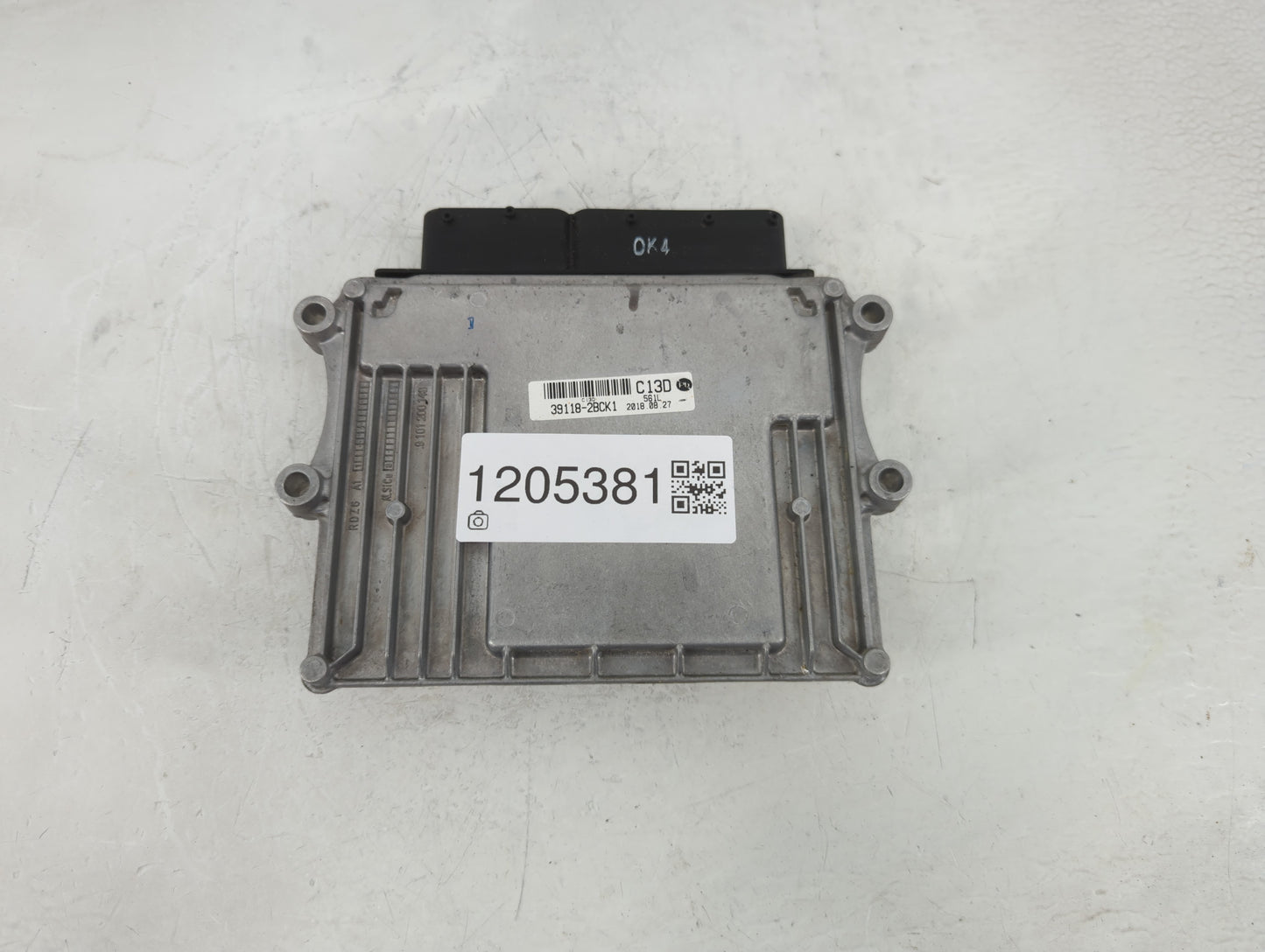2019-2021 Hyundai Kona PCM Engine Control Computer ECU ECM PCU OEM P/N:39118-2BCK1 Fits Fits 2019 2020 2021 OEM Used Auto Pa