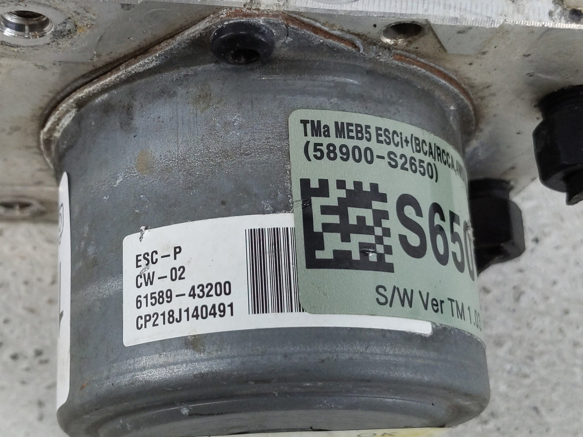 2019-2020 Hyundai Santa Fe Anti-Lock Brake ABS Pump Module Actuator OEM P/N:58900-S2650 Fits Fits 2019 2020 OEM Used Auto Pa