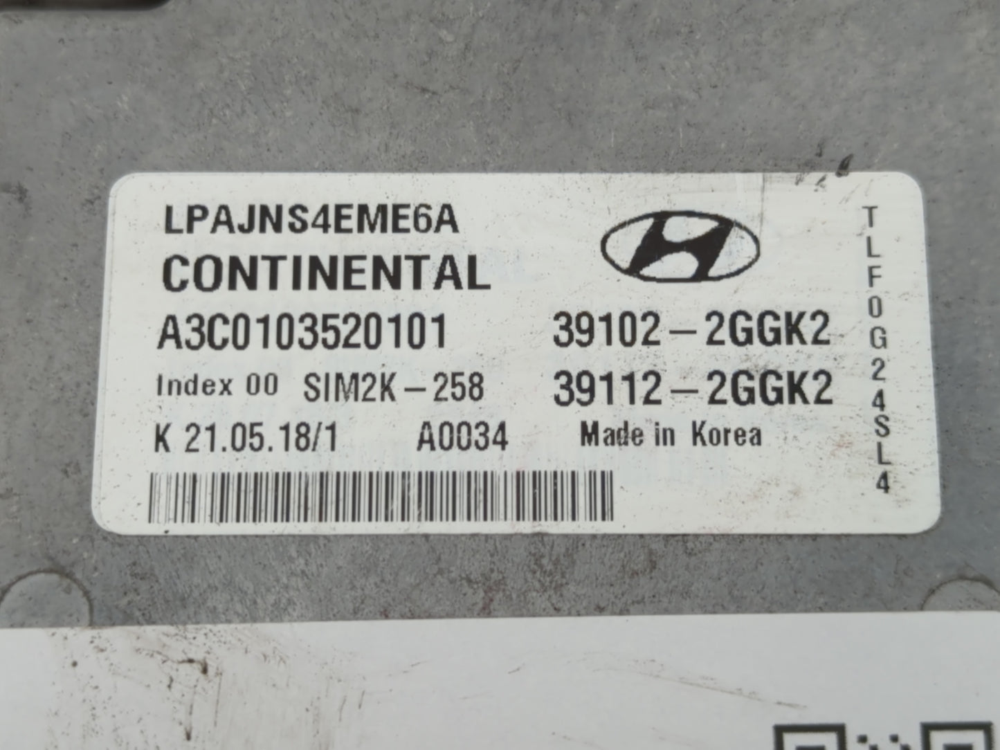 2018-2019 Hyundai Sonata PCM Engine Control Computer ECU ECM PCU OEM P/N:39112-2GGK2 39102-2GGK2 Fits Fits 2018 2019 OEM Use