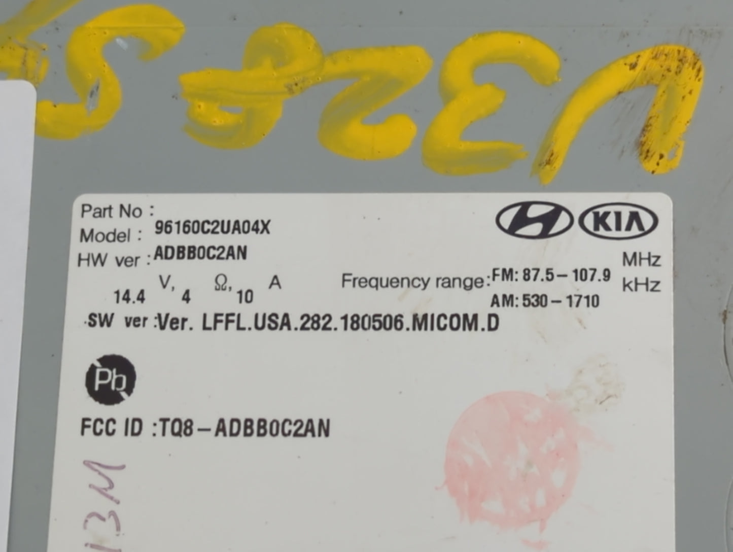 2018-2019 Hyundai Sonata Radio AM FM Cd Player Receiver Replacement P/N:96160C2UA04X Fits Fits 2018 2019 OEM Used Auto Parts