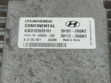 2018-2019 Hyundai Sonata PCM Engine Control Computer ECU ECM PCU OEM P/N:39112-2GGK2 39102-2GGK2 Fits Fits 2018 2019 OEM Used Auto Parts