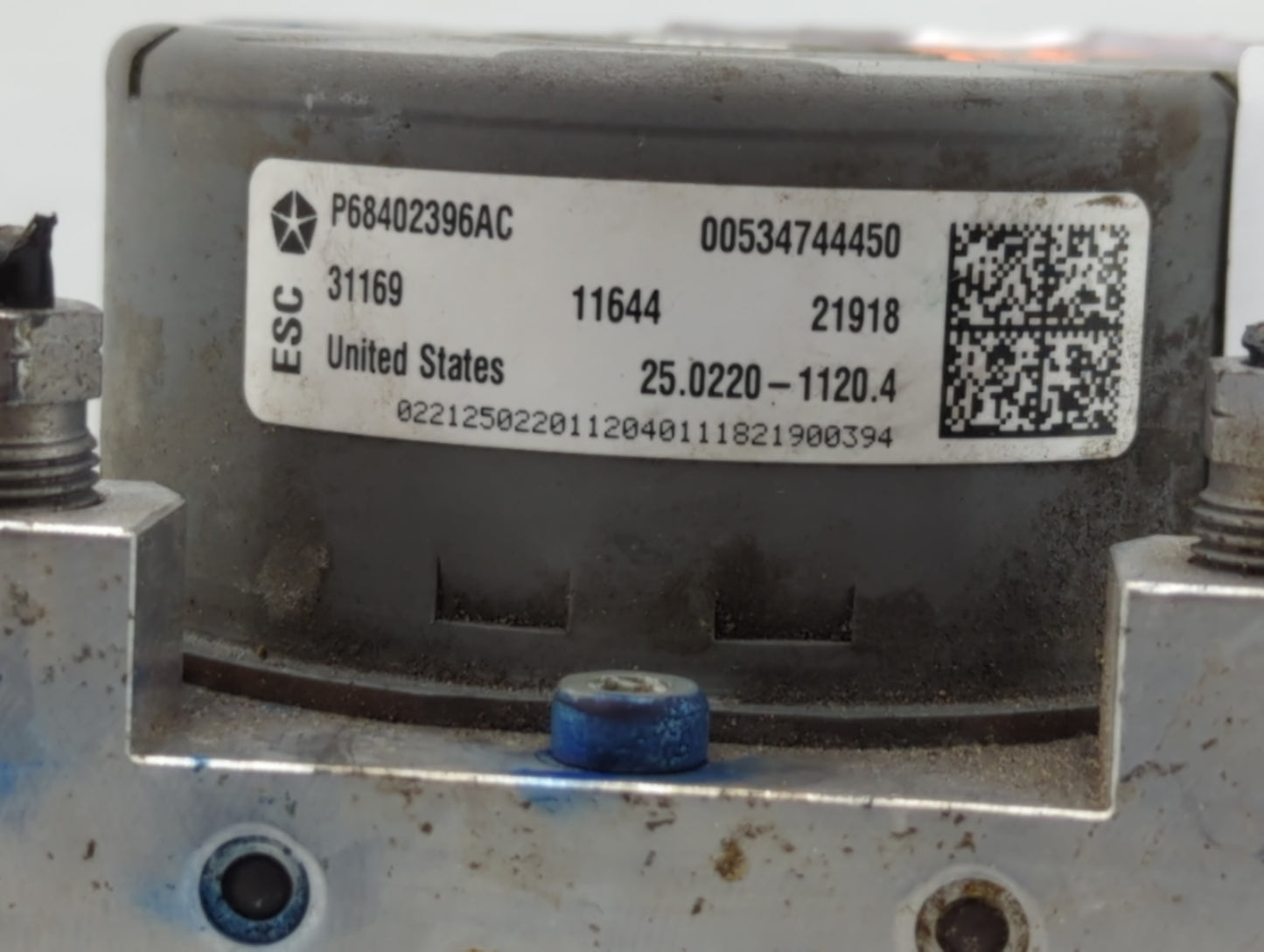 2017-2018 Jeep Compass Anti-Lock Brake ABS Pump Module Actuator OEM P/N:P68402396AC Fits Fits 2017 2018 OEM Used Auto Parts
