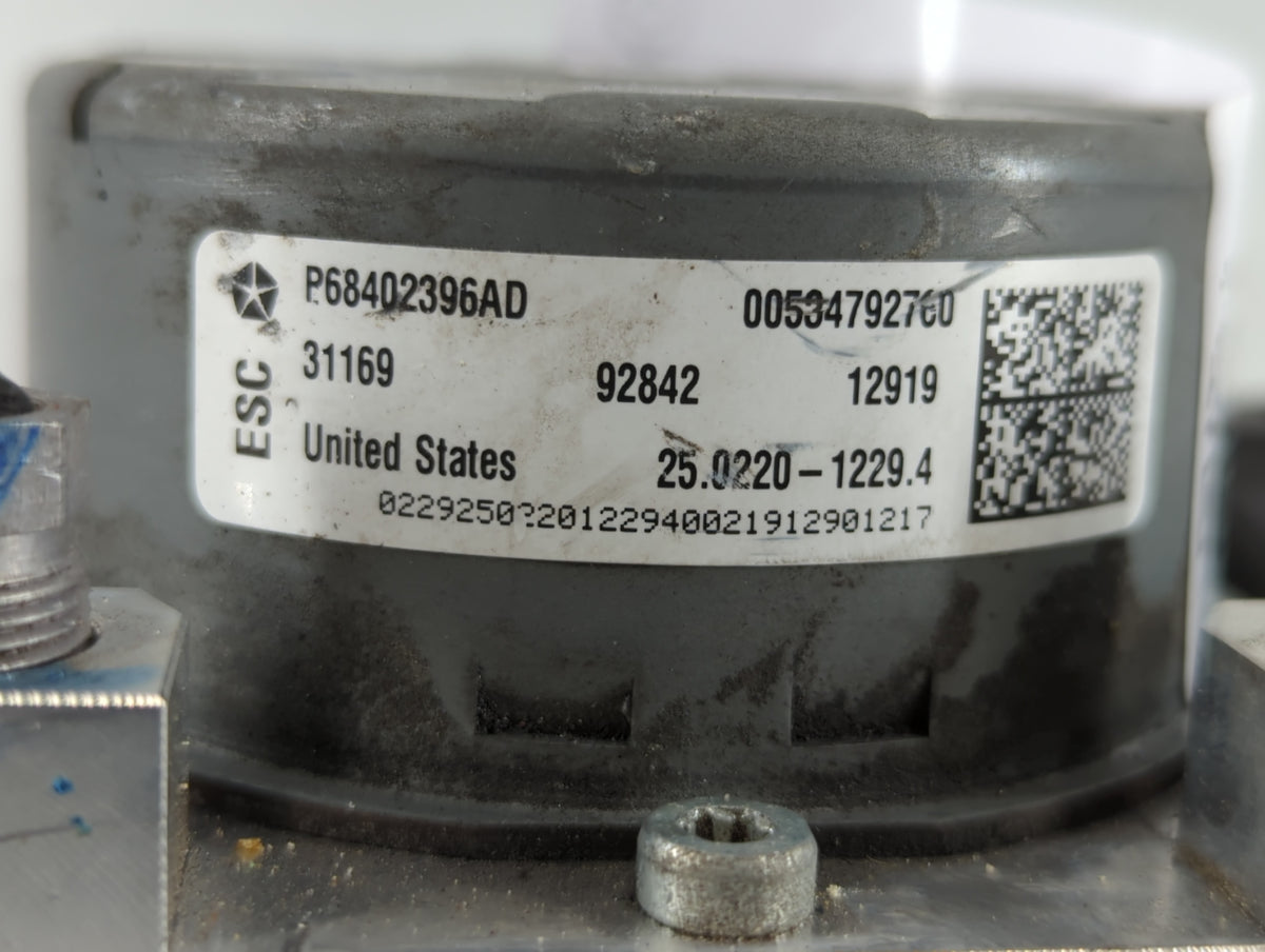 2017-2018 Jeep Compass Anti-Lock Brake ABS Pump Module Actuator OEM P/N:P68402396AD Fits Fits 2017 2018 OEM Used Auto Parts