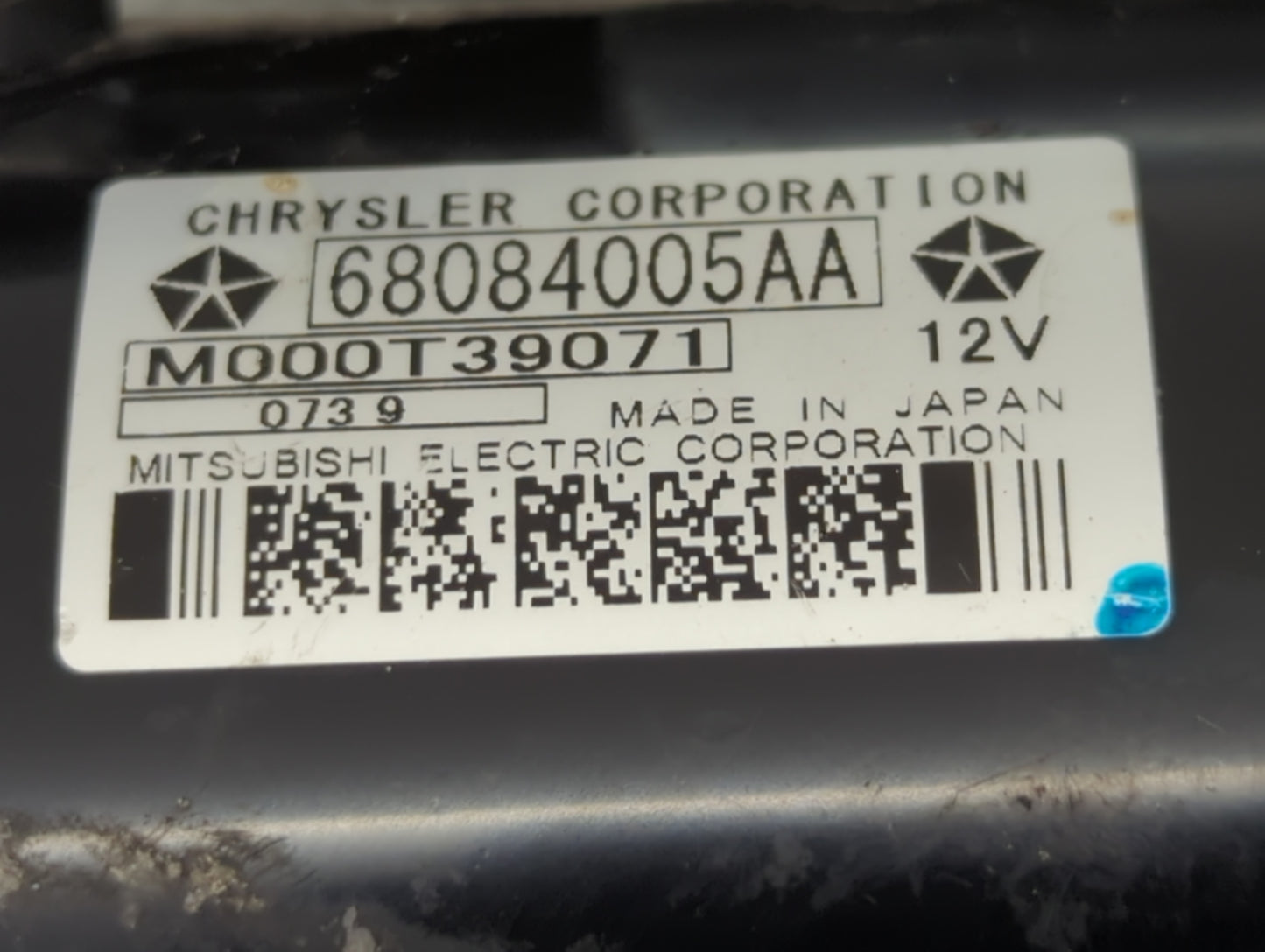2015-2021 Jeep Renegade Car Starter Motor Solenoid OEM P/N:M00T39071 68084005AA Fits OEM Used Auto Parts - Oemusedautoparts1