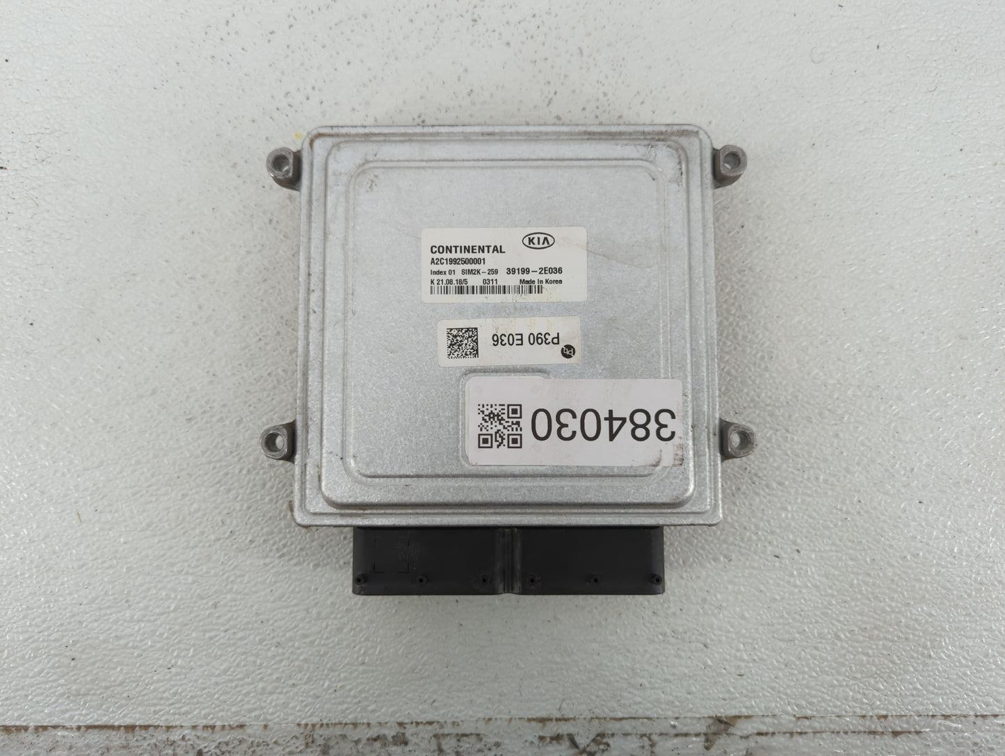 2019 Kia Forte PCM Engine Control Computer ECU ECM PCU OEM P/N:39199-2E036 Fits OEM Used Auto Parts - Oemusedautoparts1.com
