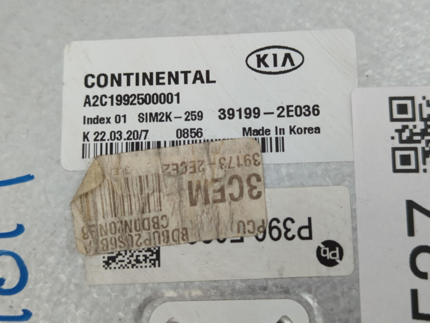 2019-2021 Kia Forte PCM Engine Control Computer ECU ECM PCU OEM P/N:39199-2E036 Fits Fits 2019 2020 2021 OEM Used Auto Parts